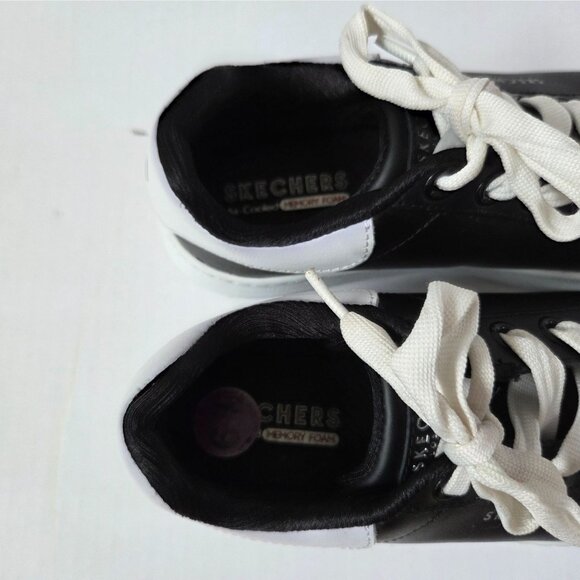 Skechers Shoes Womens 6.5 Black Leather High Street Chic Platform Sneakers - Picture 9 of 10
